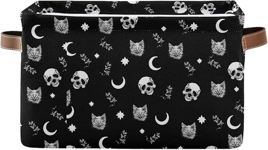 Gothic Pattern Storage Bins Collapsible Shelf Basket Cube with Handle for Nursery Bedroom Bathroom