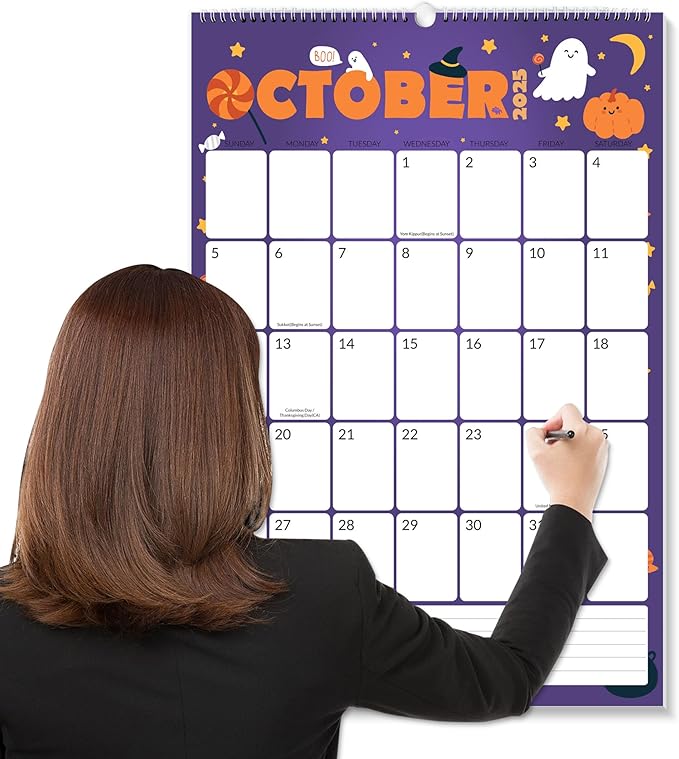 SUNEE Wall Calendar 2025-2026 Large 22.75"x15.5", 21 Month Calendar from October 2025 to June 2027, Vertical Extra Large Monthly Calendar 2026 for Wall, Cute