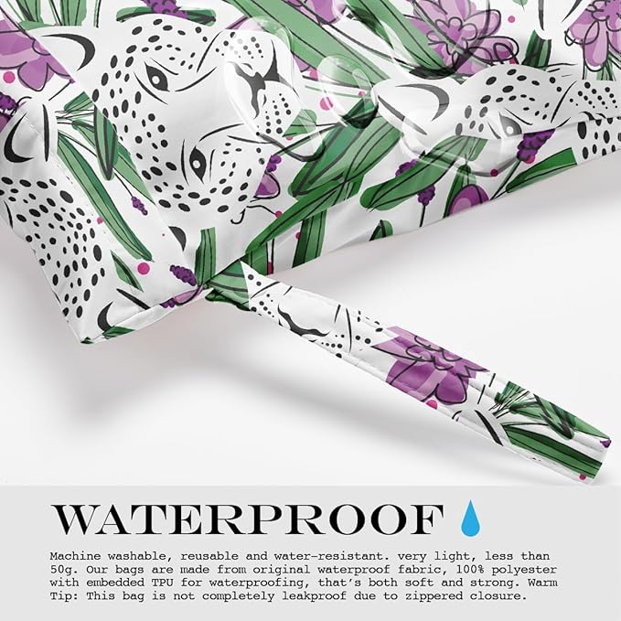 Wet Bag, Wet Dry Bag, Wet Bag for Swimsuit, Travel, Beach, Pool, Diapers, Dirty Yoga Gym Clothes, Makeup Bag, Waterproof Tropical Palm Leaves Decor Jungle Palm Leaf Favors