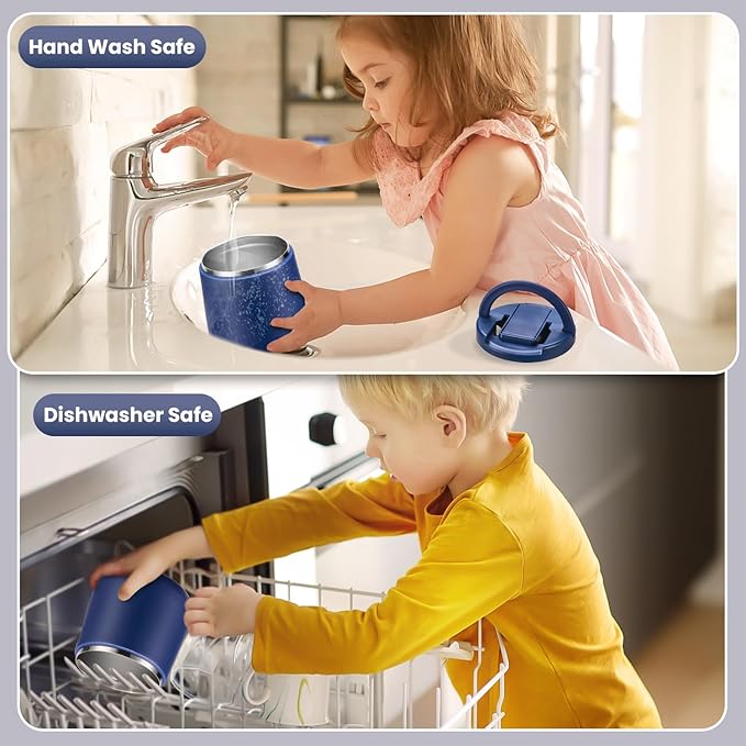 Soup Thermo for Hot Food 20oz Lunch Containers with Buckle Lid Wide Mouth Hot Food Jar Vacuum Insulated Stainless Steel Bento Box Leakproof with Spoon(Blue)