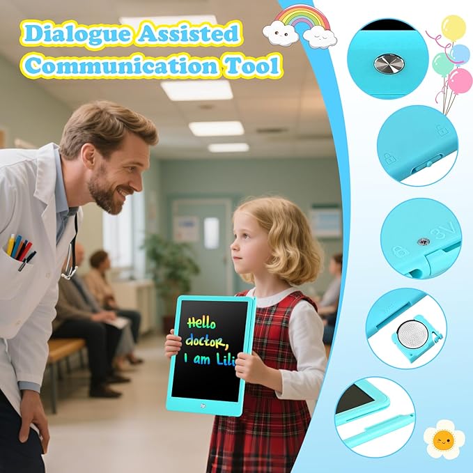 LCD Writing Tablet for Kids Age 3-12 Years-10 Inch, Portable/Interactive/Mess Free Coloring/Reusable Used for Family Educational Learning, Travel Calm Down Toys, Sketch Pad, Stuffers Gifts for Teen