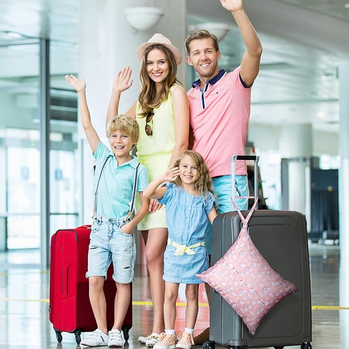 Shappy 2 Pcs Large Travel Laundry Bag Washable Waterproof Wet Dry Large Dirty Clothes Bag Bathing Workout(Unicorn)