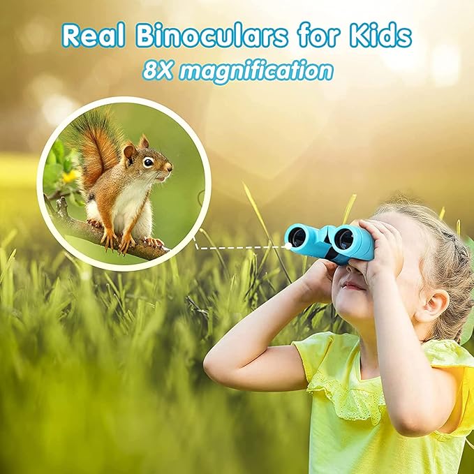 Binoculars for Kids,Compact Kids Binoculars 8x21 High-Resolution for Bird Watching, Camping, Exploration, Hiking, Hunting, Sports Events and Safari Park Gifts for 3-12 Year Boys Girls