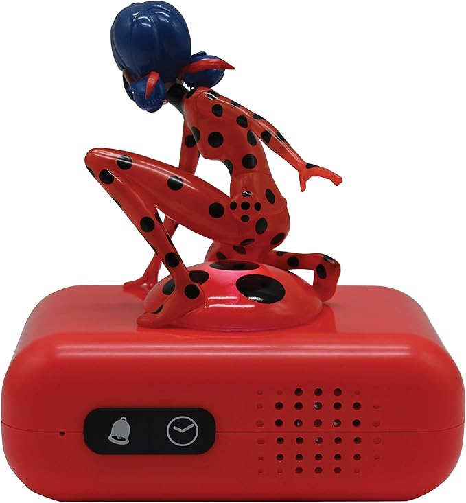 LEXiBOOK - Miraculous Digital Alarm Clock with Night Light Snooze, Clock, Luminous Ladybug, Red Colour - RL800MI