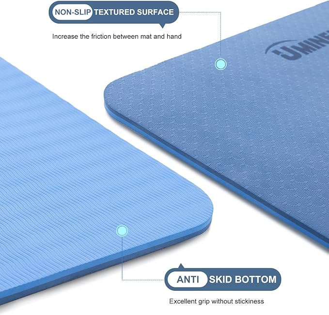 UMINEUX Yoga Mat Extra Thick 1/3'' & 2/5" Non Slip Yoga Mats for Women Eco Friendly TPE Fitness Exercise Mat with Carrying Sling & Storage Bag