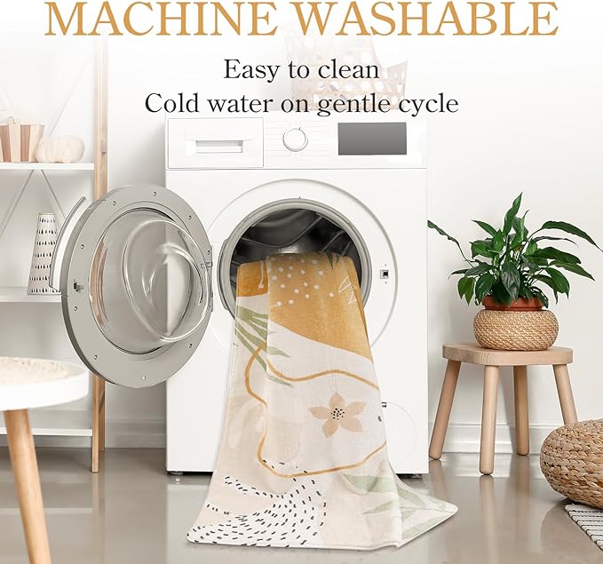 Lahome Boho Round Rug - Circle Rug 3Ft Washable Non-Slip Ultra-Thin Round Entryway Rug Throw Soft Small Circle Area Rug for Bathroom, Botanical Print Circular Rugs for Bedroom Nursery Kids Room Sofa