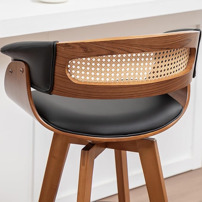 Set of 4 Rattan Swivel Counter Stools - Image 8