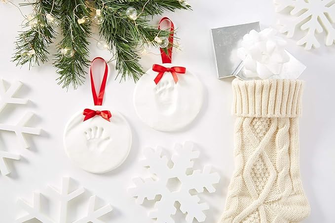 Elfzone Inkless Hand and Footprint Kit - Baby Handprint Stamp or Footprint Keepsake Kit, Easy No-Bake DIY Clay Impression, Paw Print kit for Dogs and Cats