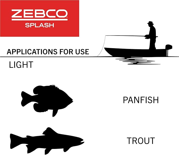 Zebco Splash Junior Spinning Reel and Fishing Rod Combo, 4-Foot 2-Piece Fishing Pole, Size 10 Reel, Changeable Right- or Left-Hand Retrieve, Pre-Spooled with 6-Pound Zebco Line