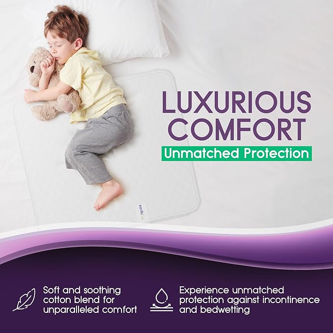 Incontinence Bed Pads - Reusable Waterproof Underpad Chair, Sofa and Mattress Protectors - Highly Absorbent, Machine Washable - for Children, Pets and Seniors (34x52 (Pack of 2), Green)
