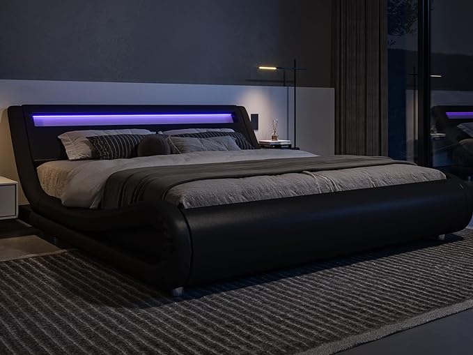 Allewie Full Size LED Platform Bed Frame by Allewie