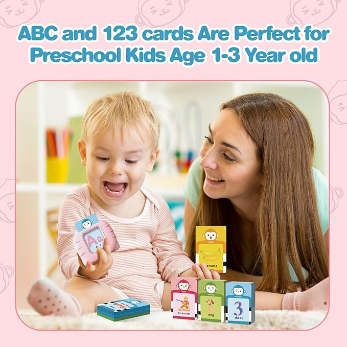 Toddler Girl Toys Talking Flash Cards, 296 Sight Words Speech Therapy Autism Learning, Montessori Educational Toys 1 2 3 4 5 Years, Gifts for Girls with Clear Sound & Thick Cards