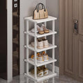 SAN HE Bamboo Shoe Rack 5Tier- Vertical White Shoe Rack by SANHE