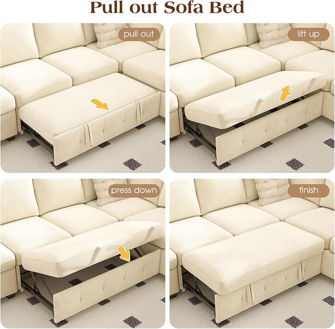 Ihanherry L-Shaped Sectional Sofa Bed - Image 7