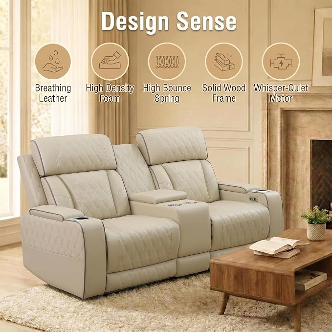 Power Recliner Sofa Set with LED Lights, Includes a Manual Recliner 1 Seat and - Image 6