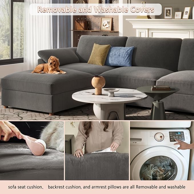 EASE MOOSE Sectional Modular Sofa, Comfty 3 Seat Cloud Couch, FSC Certified - Image 7