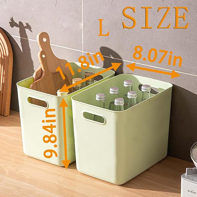 5 pack large plastic White storage bins Baskets, Toy Box Chest with Lids and Handle，Organizer Containers for Baby，Kids,snacks,Nursery，Shelves，Playroom, Bedroom，Office,Closet，home