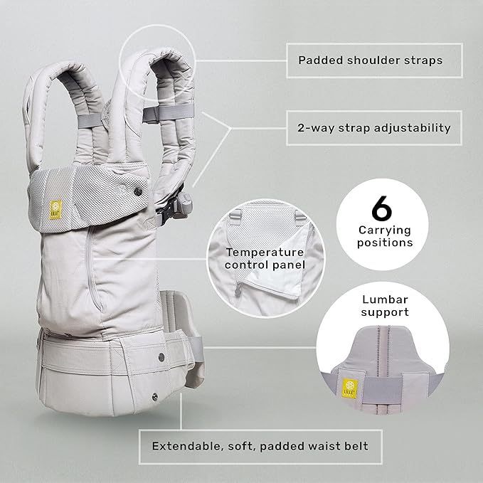 LÍLLÉbaby Complete All Seasons Ergonomic 6-in-1 Baby Carrier Infant to Toddler with Lumbar Support (7-45 Pounds), 360 Degree Baby Wearing & Multi-Position, Inward & Outward Facing (Stone)
