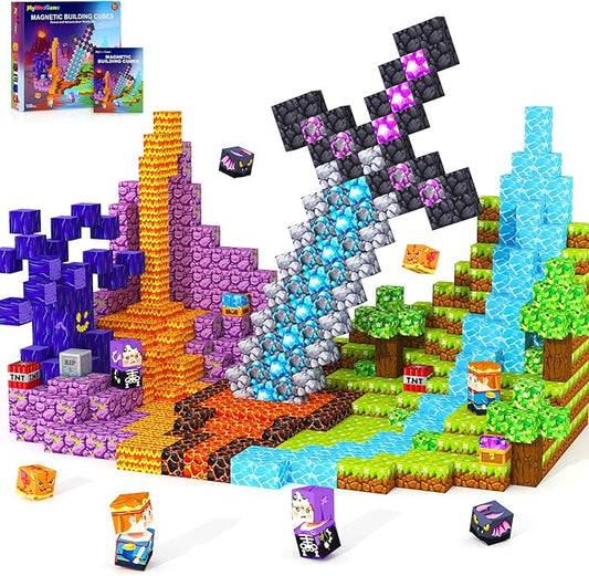 Magnetic Blocks Building Toys for 3 4 5 6 7 8 9 10 11 12 13 Year Old Boys Girls, Kids Magnetic Cubes Tiles Montessori Sensory Travel Magnet Toys Games Christmas Birthday Party Toddler Gifts