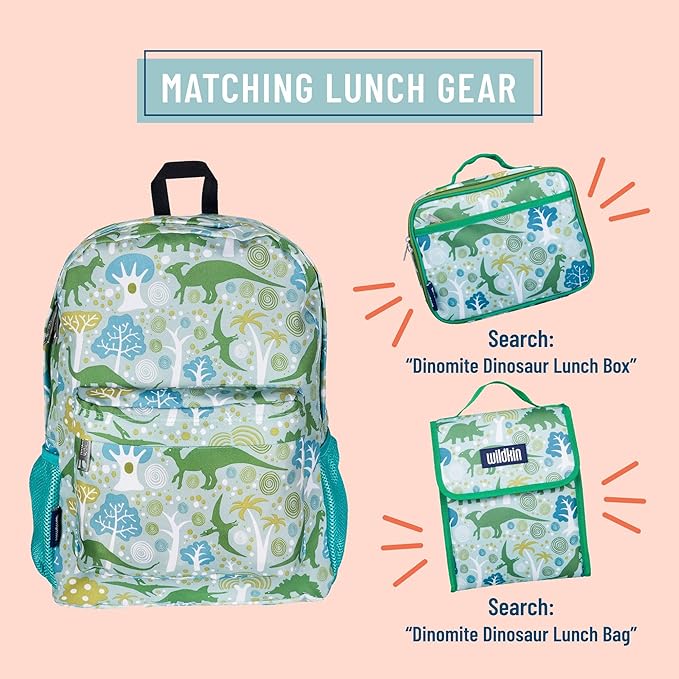 Wildkin 16-inch Kids Backpack – Durable, Padded & Spacious School Bag for Boys & Girls - Dinomite Dinosaurs