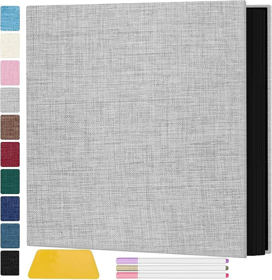 Zesthouse Photo Album Self Adhesive Pages, 60 Pages Magnetic Scrapbook Albums with Sticky Page,Photos Album Holds 8x10 & 5X7 & 4x6 & 6x8 & 3x5, Large Picture Book Ideal for Family,Wedding,Baby