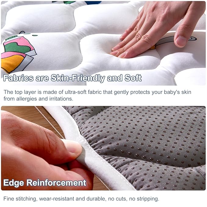 Baby Play Mat - 6ft X 4ft,Premium Thicker Foam One-Piece Crawling Mat, Machine Washable, Extra Large Anti-Slip Activity Playmat for Babies, Toddlers & Infants