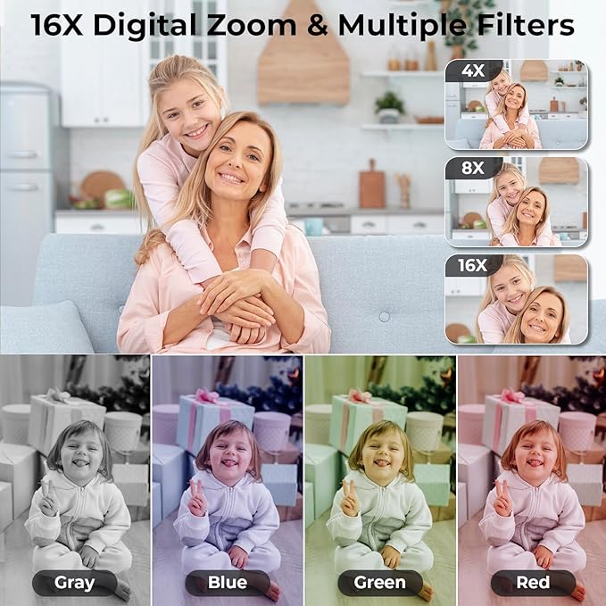 Upgrade Digital Camera, FHD 4K 44MP Autofocus Digital Point and Shoot Video Camera with 16X Zoom, 32GB SD Card, Compact Digital Camera Cheap for Teens Boys Girls Kids Black Camera