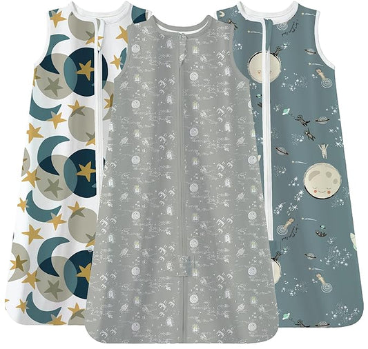 TotAha Sleep Sack 12-18-24 Months 3-Pack, Buttery Soft Baby Wearable Blanket, Light Baby Sleeping Bag with 2-Way Zippers for Boys and Girls, 0.5 TOG