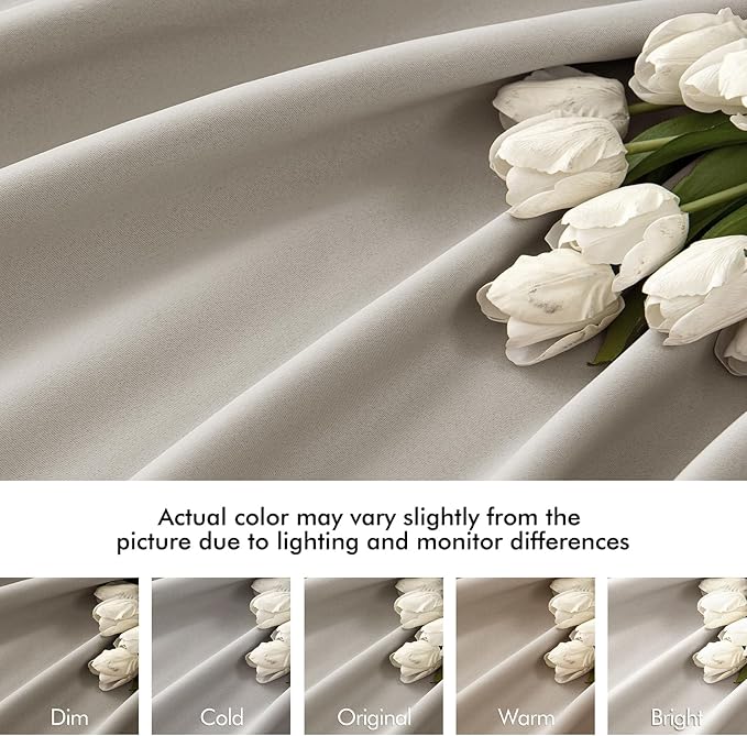 MIULEE Stone Back Tab Blackout Curtains 108 Inch Long 2 Panels Set for Bedroom, Rod Pocket/Pinch Pleat Extra Long Thermal Insulated Living Room Darkening Pleated Light Blocking Drapes