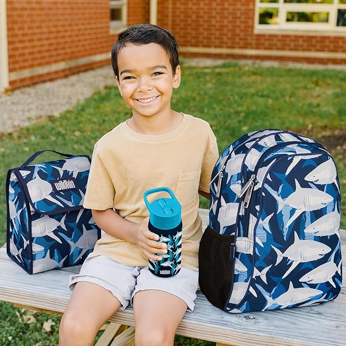 Wildkin 15-inch Kids Backpack – Durable, Padded, Adjustable for School & Travel - Sharks