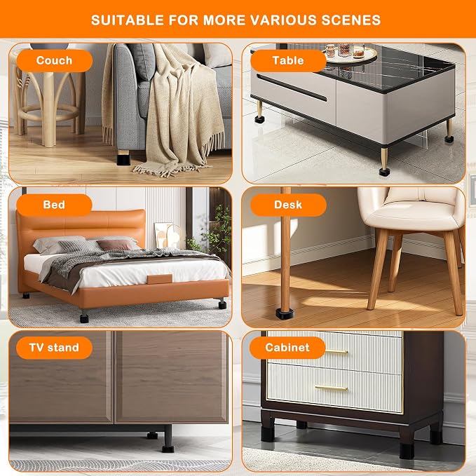 shouwuhho 16 Pack Furniture Risers Adjustable Bed Risers Heavy Duty Lifts - Image 6