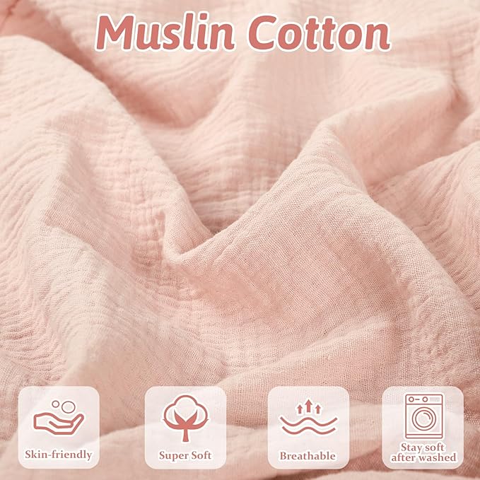 Hooyax Muslin Baby Lounger Cover 1 Pack, 100% Cotton Soft & Breathable Infant Lounger Covers Only for Newborn (Light Pink)