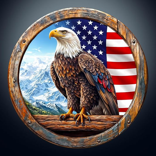KAAYEE Wooden Puzzles for Adults, 3D Vision Effect Bald Eagle Wooden Jigsaw Puzzle Unique Shape Wood Puzzle Adult, 3D Effect Flat Puzzle Birthday Gifts Family Game (L-13.4 * 13.4in-300pcs)