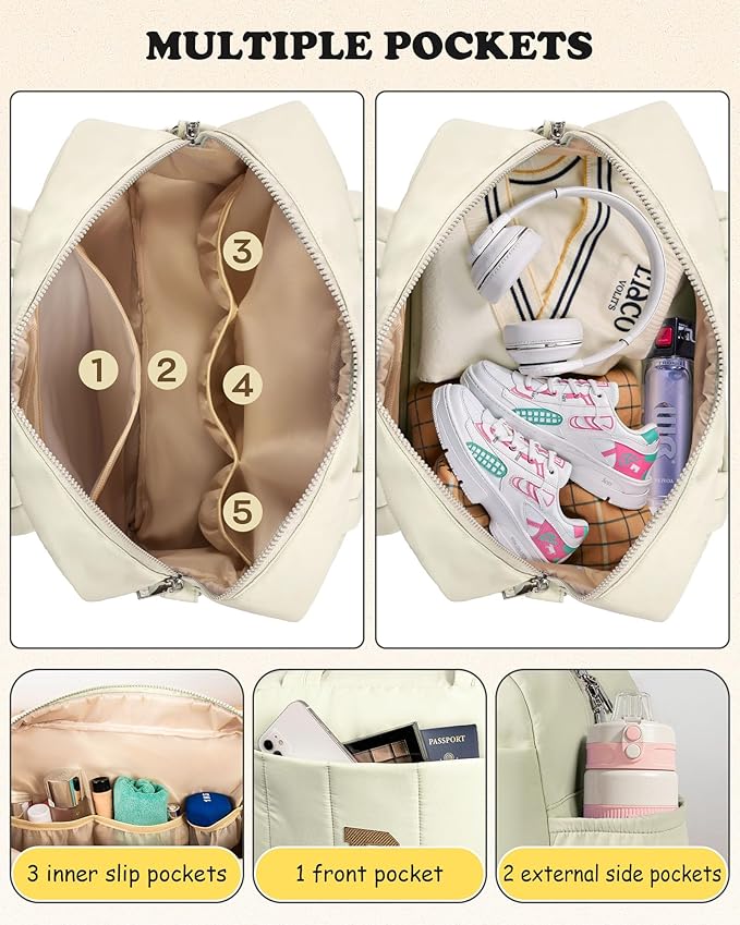 Duffle Bag for Travel Women, Travel Bags，Party Gifts-Initial Overnight Bag with Wet Pocket，Lightweight Weekender Bags Personalized Gym Tote with Makeup Pouch