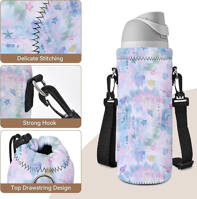 AUPET Water Bottle Bag Carrier,24oz/32oz Insulated Neoprene bottle Sling Holder Case Pouch Cover for 1000ML/750ML Bottles with Shoulder Strap for walking