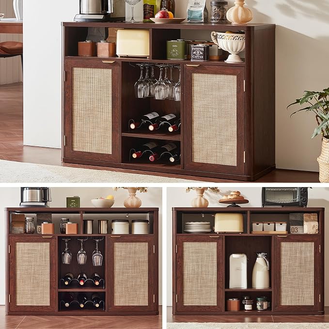 Lerliuo Rattan Wine Cabinet - Image 6