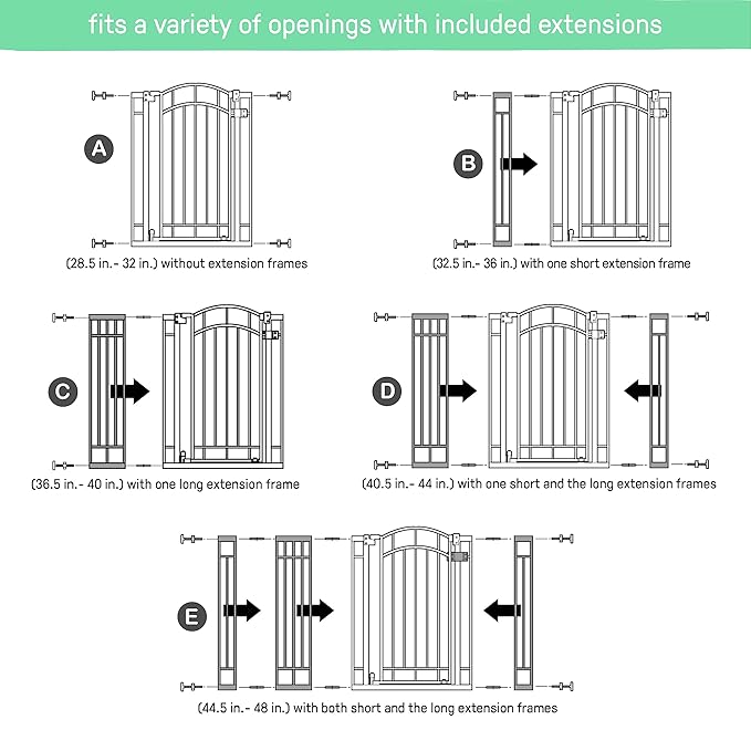Ingenuity Decorative Extra Tall Baby Gate & Dog Gate, 28.5"-48" Wide, 36" Tall, Hardware or Pressure Mounted, Install on Top or Bottom of Stairs, Banister, or Doorway - Bronze