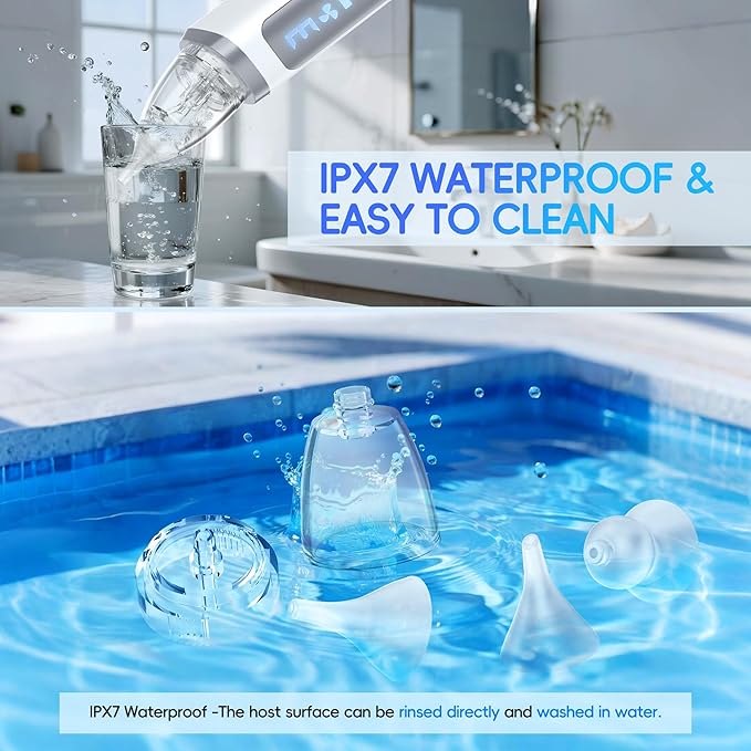 Nasal Aspirator for Baby, Electric Nose Sucker for Baby & Toddler, Congestion Relief with 3 Levels Suction,Soothing Light & Nursery Rhymes