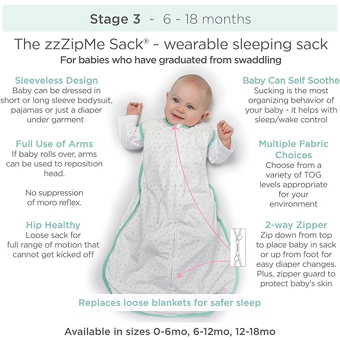 Amazing Baby Cotton Muslin Sleeping Sack, For Baby Boy or Girl, Wearable Blanket with 2-way Zipper, Trees, Sterling, Small (0-6 Month)