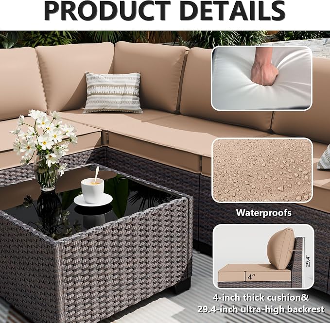 ALAULM 7 Pieces Patio Furniture Set - Image 4
