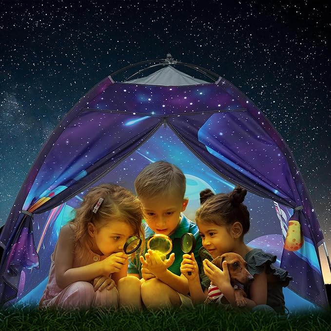 Space World Kids Play TentSpaceship Tent for Kids, Foldable Pop Up Indoor Outdoor Party Spaceship Playhouse Tent Toy for Boys Girls-47 * 47 * 41 (Dark Purple)