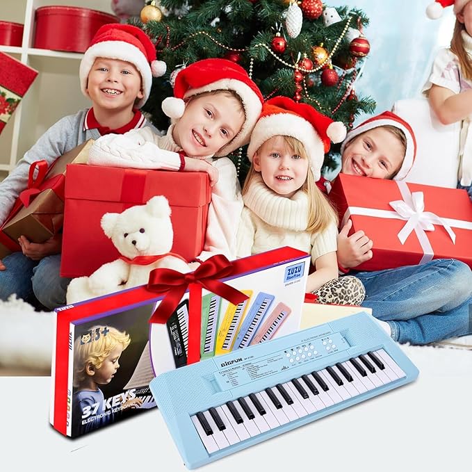 Kids Piano Keyboard, 37 Keys Portable Music Keyboard Early Learning Educational Electronic Music Piano Instrument Toys for 3 4 5 6 Year Old Boys and Girls (Blue)