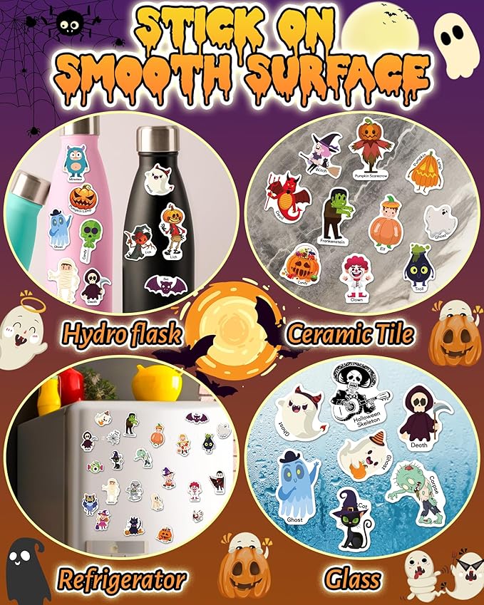 Benresive Reusable Sticker Books for Kids 2-4, Sticker Books for Toddlers 1-3 2-4, Toddler Travel Toys Activities Crafts Gifts - Halloween