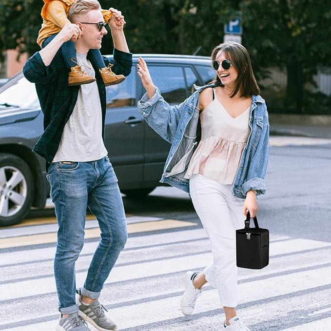 Accmor Breastmilk Cooler Bag with Ice Pack, Baby Bottle Cooler Bags, Insulated Bottle Cooler Tote Bags On The Go, Fits 4 Large 8oz Bottles, for Nursing Mom Daycare Travel, Black