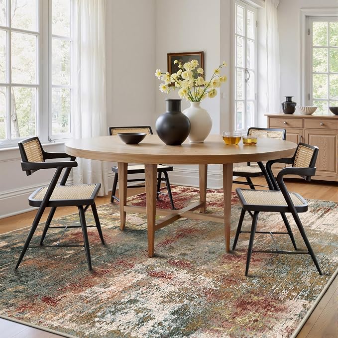 RELEANY Washable Area Rugs 9'x12' Non-Slip Modern Abstract Soft - Image 3
