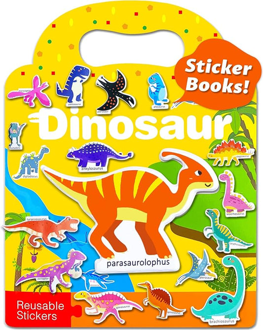 Benresive Reusable Sticker Books for Kids 2-4, Sticker Books for Toddlers 1-3 2-4, Toddler Travel Toys Activities Crafts Gifts - Dinosaur