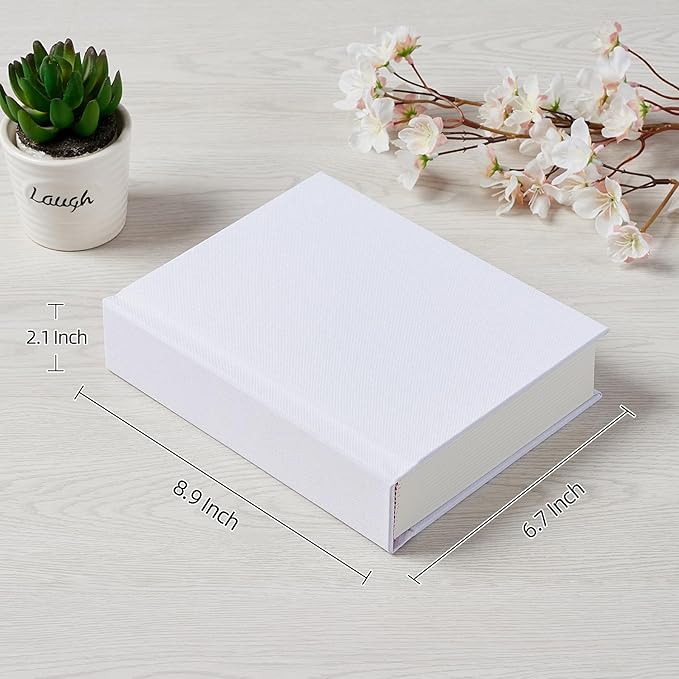 Photo Album 5x7 with Writing Space Linen Cover 5x7 Photo Album Book Holds 30 Photos Ideal for Wedding Theme-Album and Baby Photo Albums (White,30 Pockets)