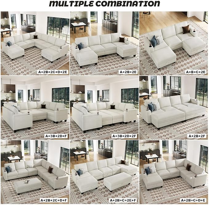 Belffin 45.6” Chenille Loveseat Module - Image 6