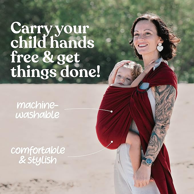 Nalakai Luxury Ring Sling Baby Carrier, Soft Linen Blend Baby Sling, Baby Wrap, Wear Your Little One Close to Your Heart, Comfort, Style