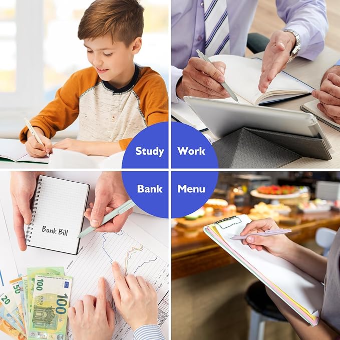 Vanhench 7Pcs 0.5mm Black Ink Pens Fine Point Smooth Writing Gel Pens Quick Dry with Soft Silicone Touch Barrel & Fidget Stress Ball, Multifunction Writing Office Desk Nurse School Supplies